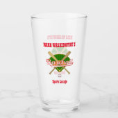 Baseball Team Speler Sport Lounge Pint Bier Soda Glas (Voorkant)