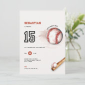 Baseball Teens Party 15th Birthday Invitation Kids (Debout devant)