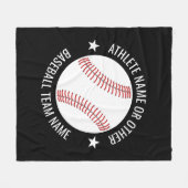 Baseball Teken met Team en Athlete Name modern Fleece Deken (Voorkant (Horizontaal))