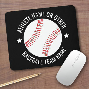 Baseball Teken met Team en Athlete Name modern Muismat