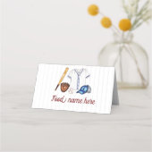 Baseball Tent Place Card Verjaardagsfeest (Achterkant)