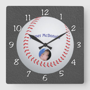 Baseball Textured Achtergrond foto personaliseren Vierkante Klok