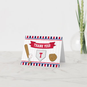 Baseball Thank You Card Folded Note Card Bedankkaart