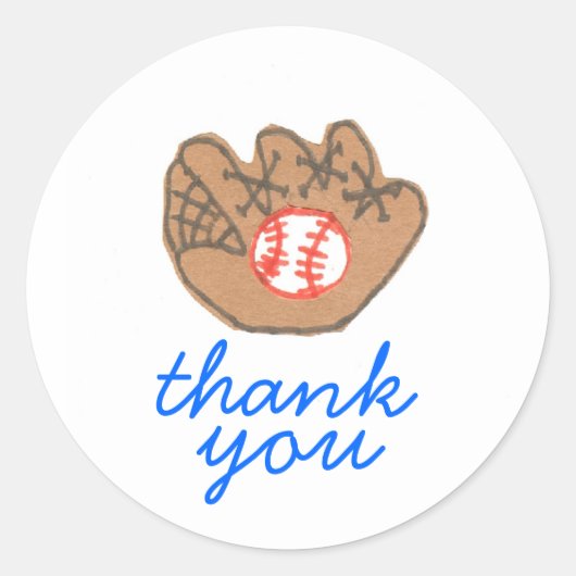 Baseball thank you sticker (Voorkant)