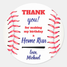 Baseball thank you tag. Baseball little rookie rou Ronde Sticker