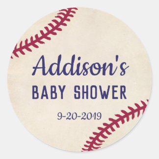 Baseball thema Baby shower Stickers, Circle Ronde Sticker