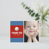 Baseball thema bedankt briefkaart voor jongens (Staand voorkant)