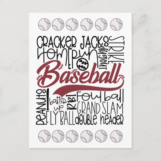 Baseball thema briefkaart (Voorkant)