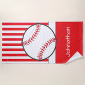 Baseball Thema | Gepersonaliseerd Strandlaken (Voorkant)