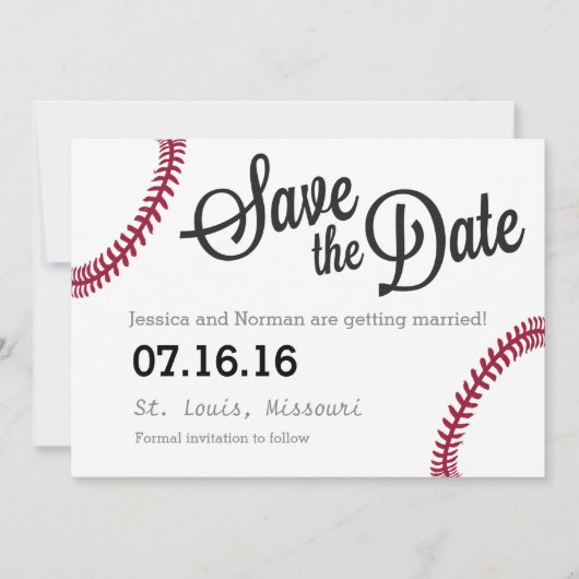 Baseball-thema Opslaan Datum Save The Date (Voorkant)