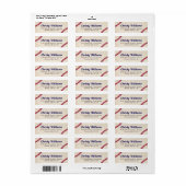 Baseball thema retour adres label Stickers (Full Sheet)