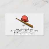 Baseball thema Visitekaartje (Achterkant)