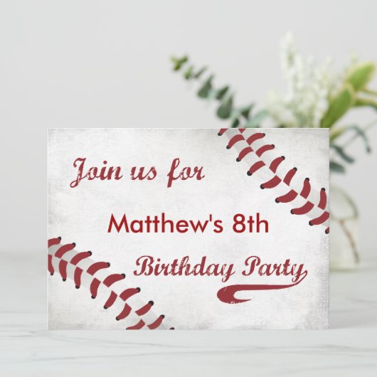 Baseball Thème Anniversaire Fête Invitation (Debout devant)