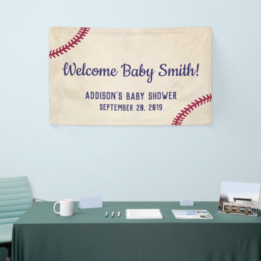Baseball Theme Baby shower Banner Poster (Beurs)