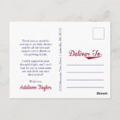 Baseball Theme Baby shower Dank u Briefkaarten (Achterkant)