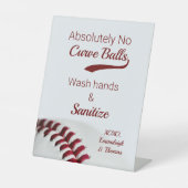 Baseball Theme Field Day Sanitize Wedding Reclamebord Met Voetstuk (Voorkant)