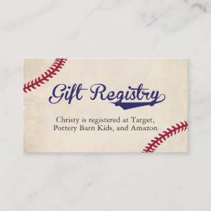 Baseball Theme Gift Registry Invoegen Kaarten