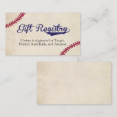 Baseball Theme Gift Registry Invoegen Kaarten (Voorkant / Achterkant)