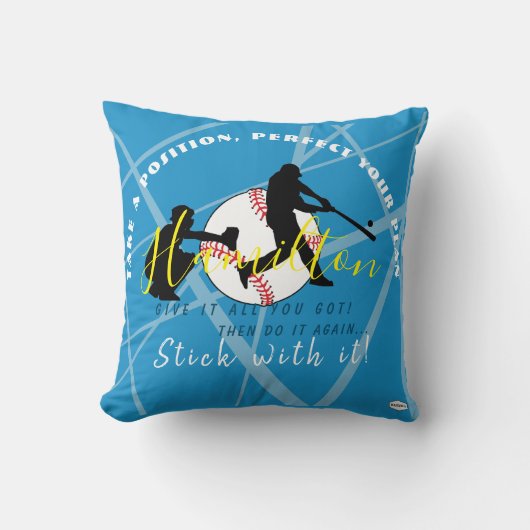 Baseball Theme Personalized Pillow HAMbyWG Kussen (Voorkant)