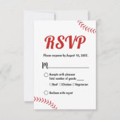 Baseball Thème Sport Mariage RSVP Réponse (Devant)
