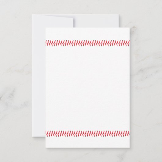 Baseball Thème Sport Mariage RSVP Réponse (Dos)