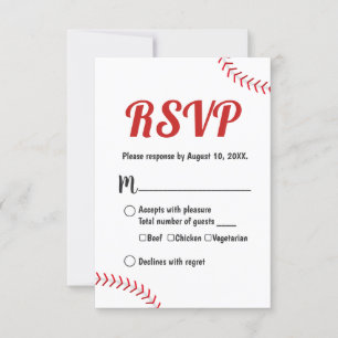 Baseball Thmed Sports Weddenschap RSVP Reactie