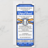 BASEBALL TICKET Bar Invitation Bat mitzvah (Devant)