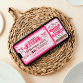 Baseball Ticket Pass Birthday Invitation Roze Kaart