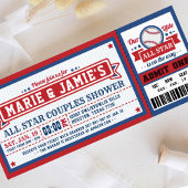 Baseball Ticket Pass Couples Showuitnodiging Kaart