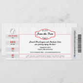 Baseball Ticket Save the Date (Voorkant / Achterkant)