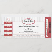 Baseball Ticket Save the Date (Voorkant)
