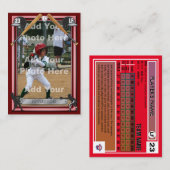 Baseball Trading Kaart DK Rood / Rood - Aangepaste Contactkaartje (Voorkant / Achterkant)