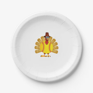Baseball Turkey Thanksgiving Softball Turkey Man W Papieren Bordje
