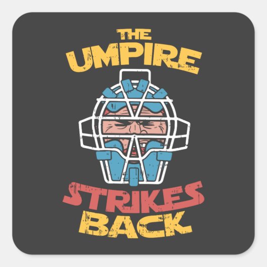 Baseball Umpire Vierkante Sticker (Voorkant)