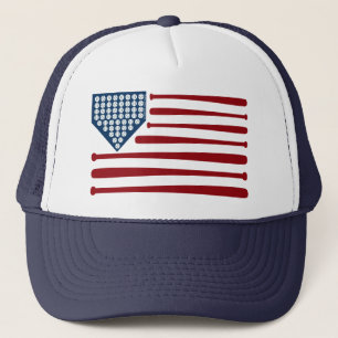Baseball USA Vlag Slaghouten & Ballen - GraphicLov Trucker Pet