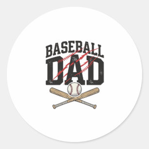 Baseball Vader Bedrukte Vintage Gravure Shirt De Ronde Sticker