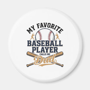 Baseball Vader Favoriete Speler Vintage Shirt Ontw Magneet