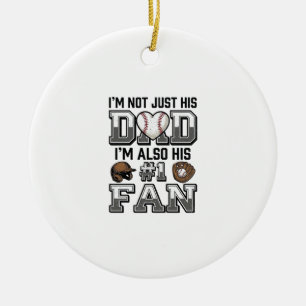 Baseball Vader Nummer 1 Fan Vintage Shirt Ontwerp_ Keramisch Ornament