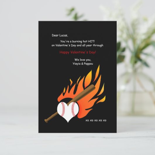 Baseball Valentijn Kaart (Staand voorkant)