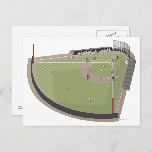 Baseball-veld Briefkaart (Voorkant / Achterkant)