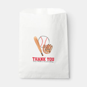 Baseball-verjaardagsfeestje behandel je tas bedankzakje