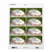 Baseball verzendlabels etiket (Full Sheet)