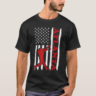 Baseball Vintage Atlanta Amerikaanse Vlag Vervuild T-shirt