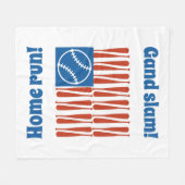 Baseball-vlag Fleece Deken (Voorkant (Horizontaal))