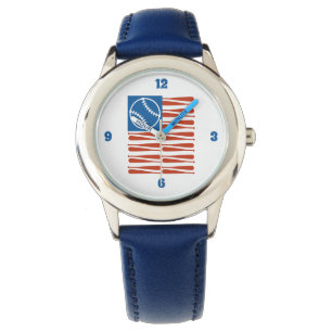 Baseball-vlag met cijfers horloge