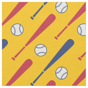 Baseball vleermuizen rood en marineblauw stof