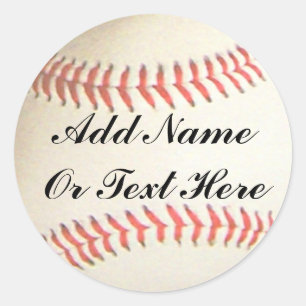 BASEBALL VOEG NAAM OF TEKST HIER TOE RONDE STICKER