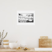 Baseball volgt de vlag, Art Print (Keuken)