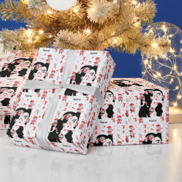 Baseball voor Kerstmis met Kerstmis met kerstman Cadeaupapier