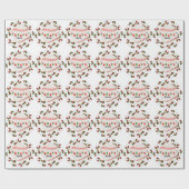 Baseball voor Kerstmis met naam voor kinderen Cadeaupapier (Vlak)